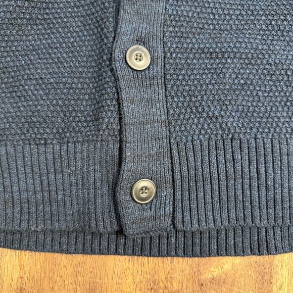 Banana Republic Shawl-Collar Cardigan Sweater Academia 100% Cotton Blue Men’s XL - Picture 9 of 10